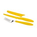 Coltello tavola antiaderente e forchetta PRESTO TONE, giallo