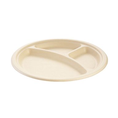 Compostable divided plate PARTY TIME, 12 pcs