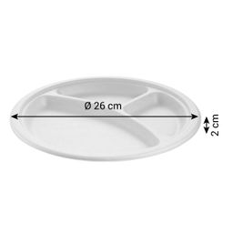 Compostable divided plate PARTY TIME, 12 pcs