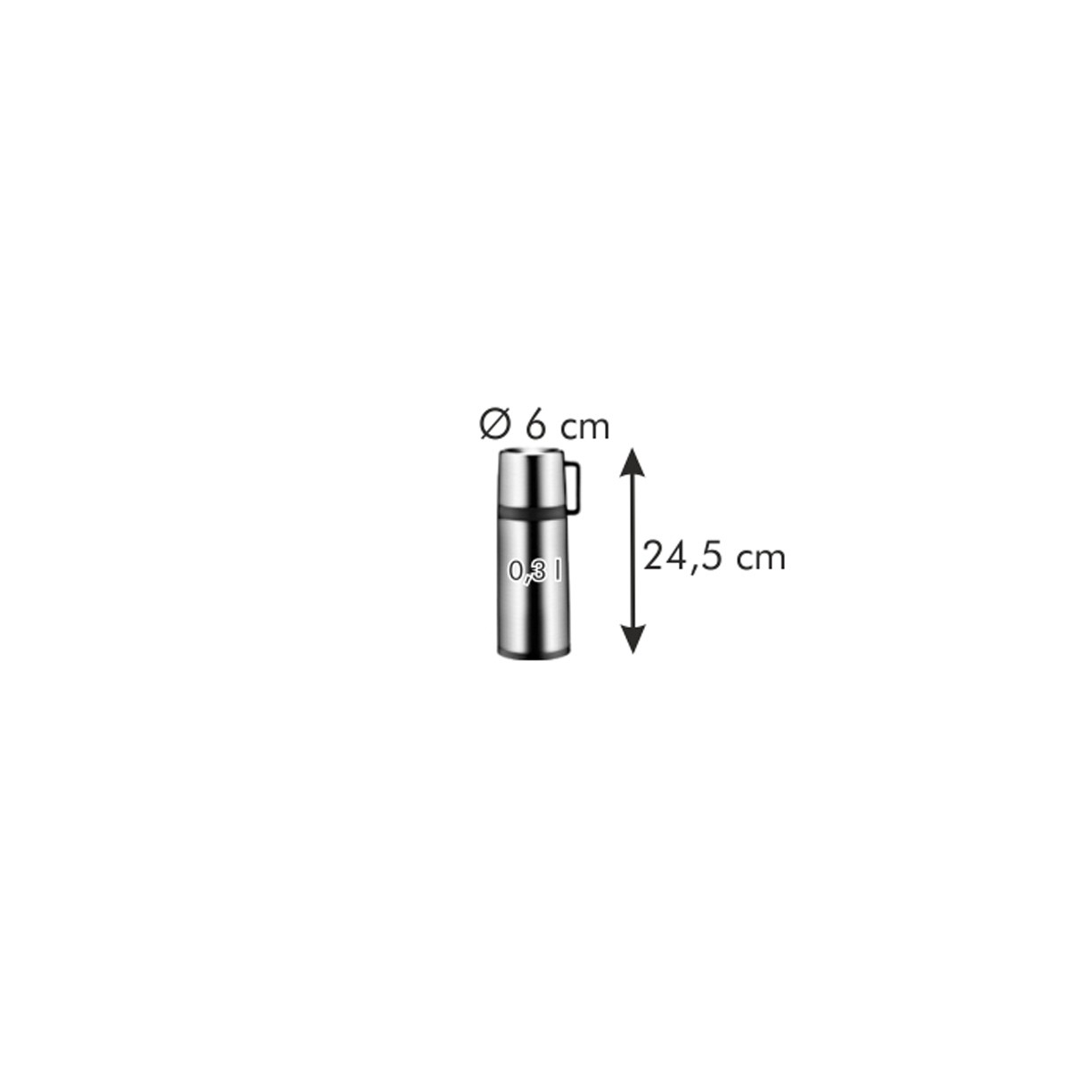 CONSTANT Termosz Bögrével 0,3 L, Rozsdamentes Acél