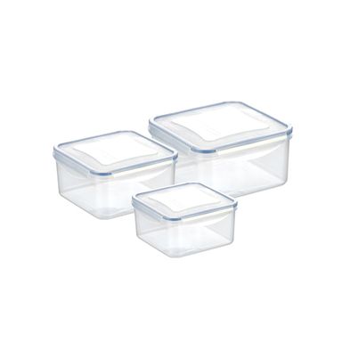Container FRESHBOX 3 pcs, 0.4, 0.7, 1.2 l, square