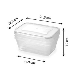 Container FRESHBOX 3 pcs, 1.0 l, rectangular