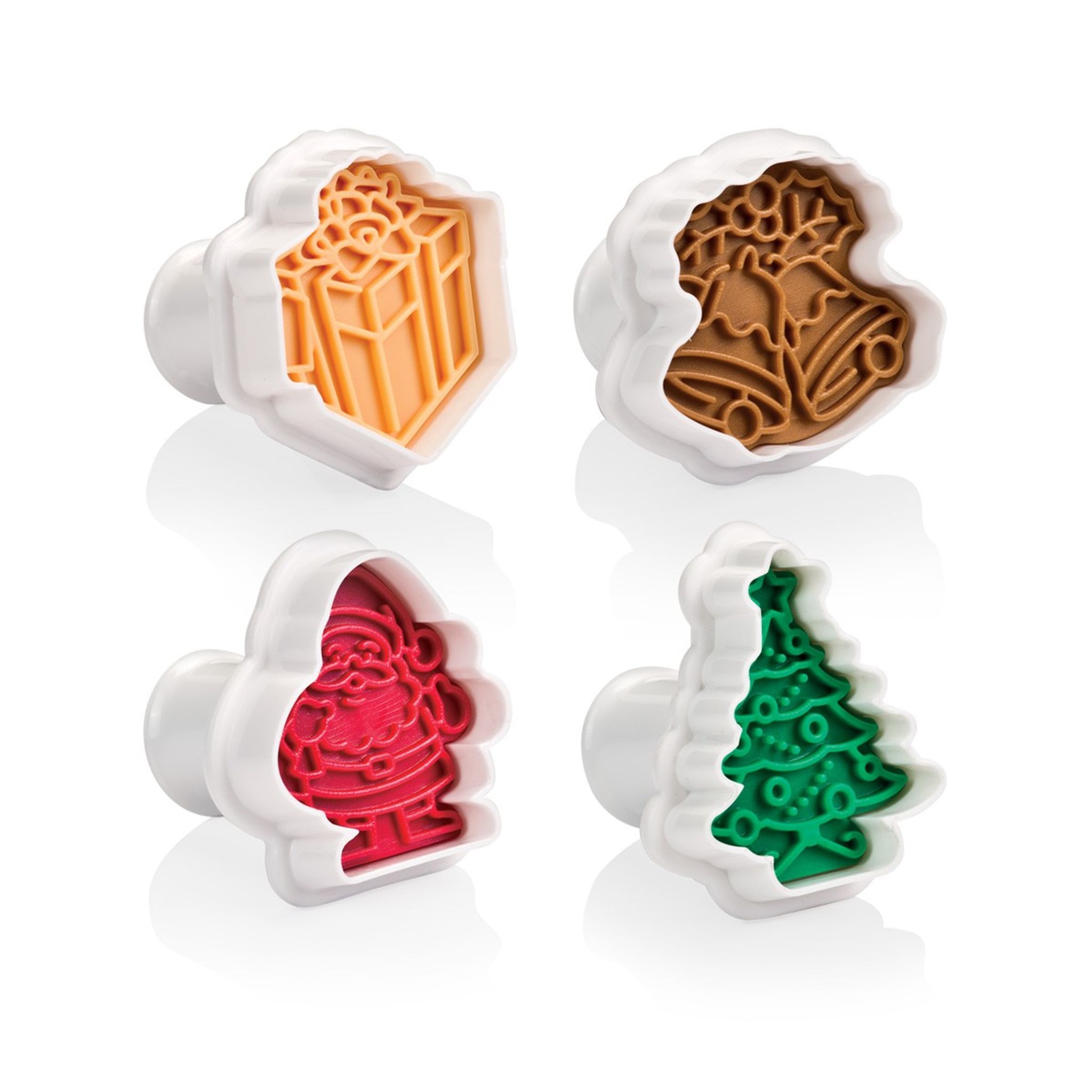 Cookie cutters with stamp DELÍCIA, 4 pcs, Christmas