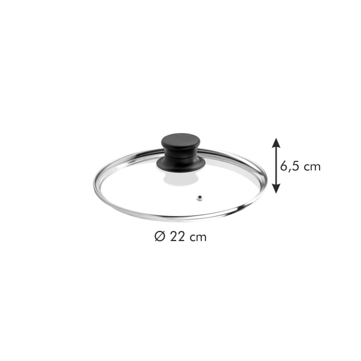 Coperchio Universale In Vetro Temperato Per Pentole Da 22,9 Cm - Con Foro Sfiato Vapore E Manico In Acciaio Inox, Adatto A Lavastoviglie