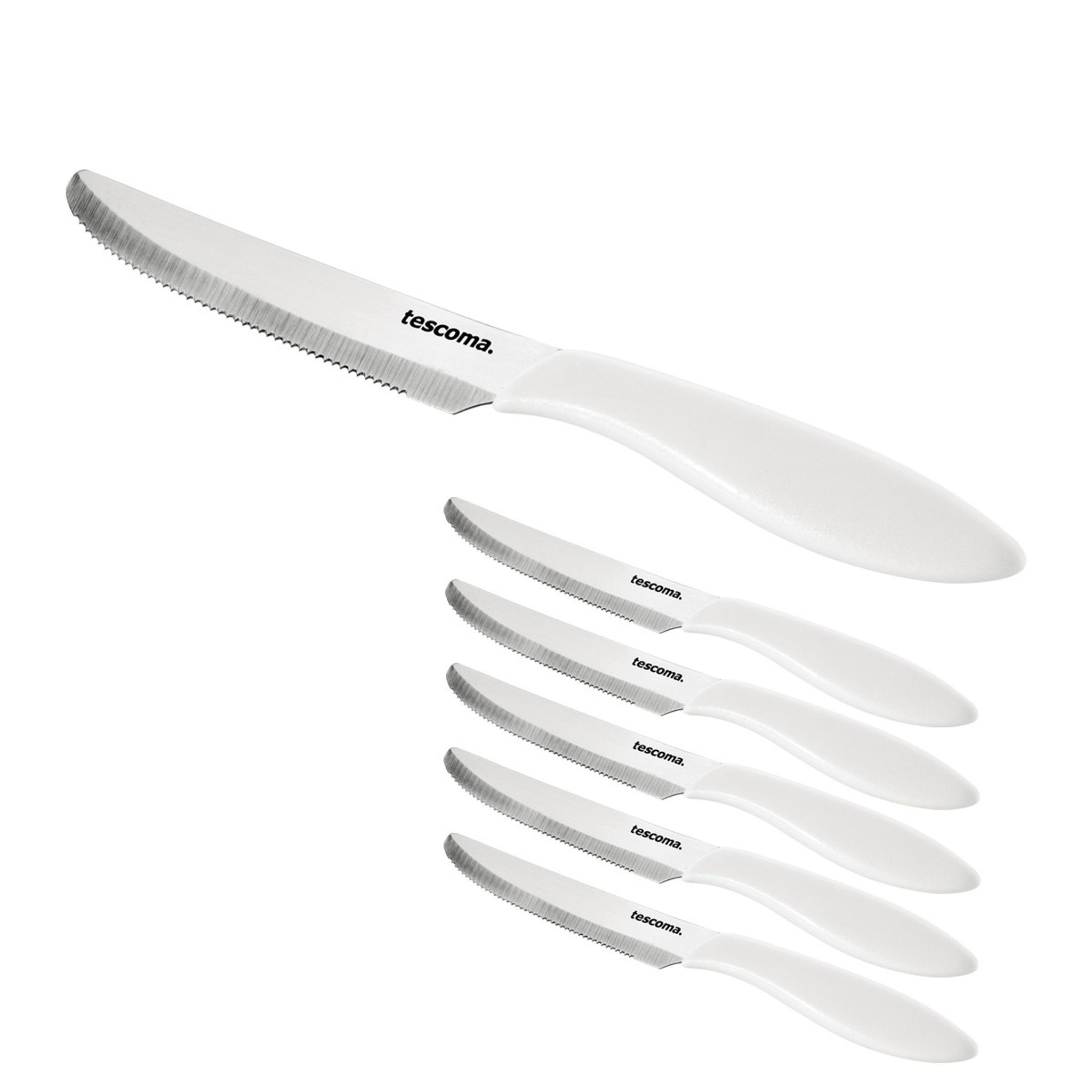 Cuchillo de mesa PRESTO 12 cm, 6 pzs, blanco