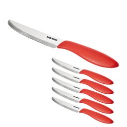 Cuchillo de mesa PRESTO 12 cm, 6 pzs, rojo