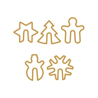 Image of Cup rim cookie cutters DELÍCIA, 5 pcs, Christmas