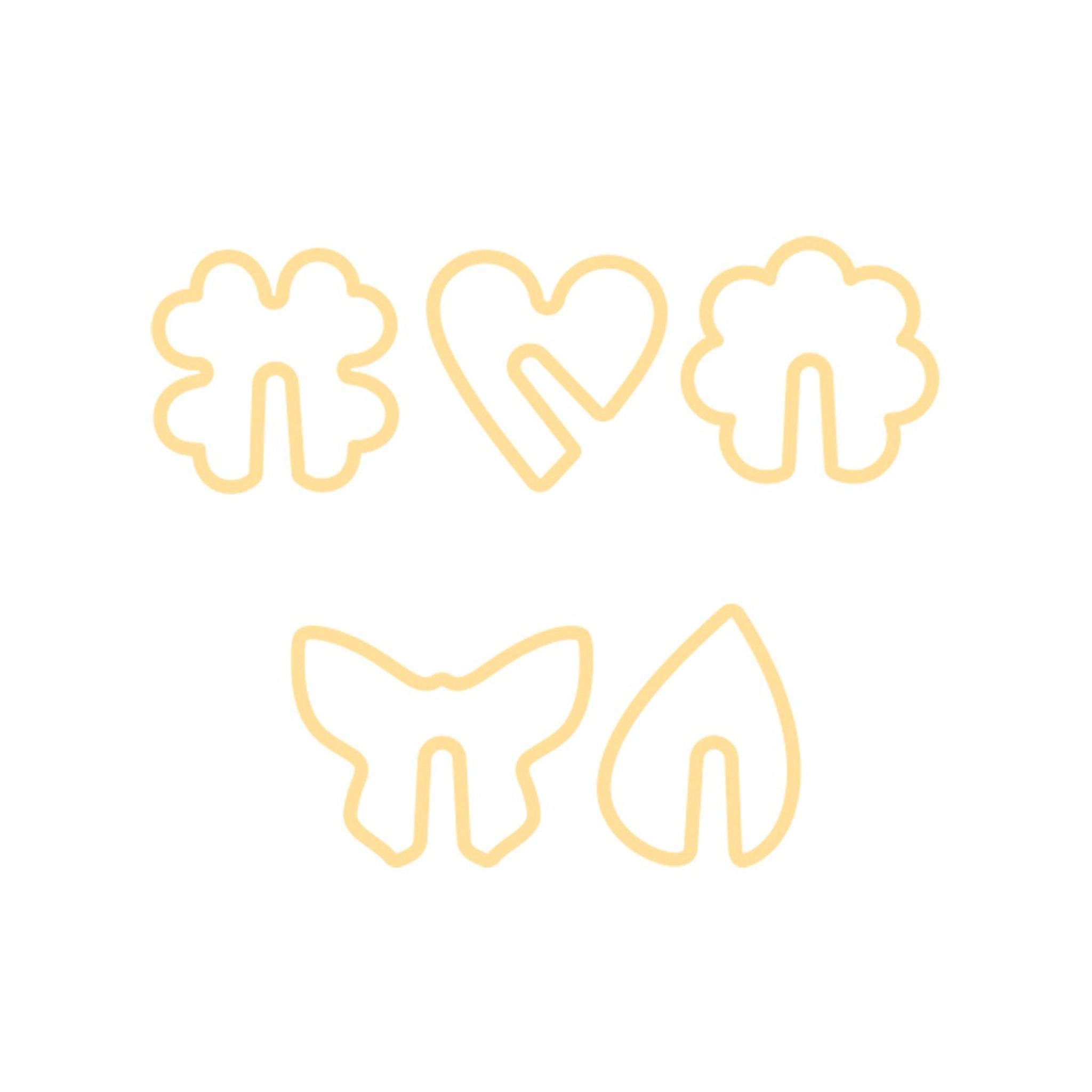 Cup rim cookie cutters DELÍCIA, 5 pcs, nature