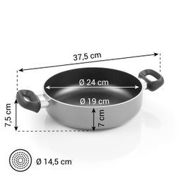 Deep frying pan BRAVA ø 24 cm, 2 grips