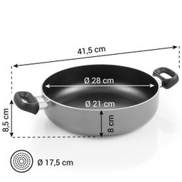 Deep frying pan BRAVA ø 28 cm, 2 grips