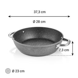 Deep frying pan i-PREMIUM Stone ø 28 cm, 2 grips