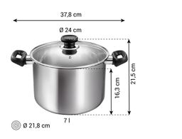 Deep pot BRAVA with cover ø 24 cm, 7.0 l