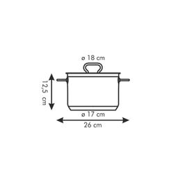 Deep pot HOME PROFI with cover ø 18 cm, 3.0 l