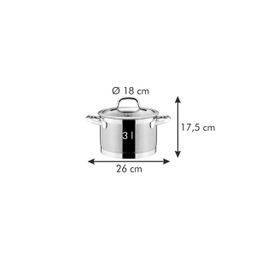 Deep pot PRESIDENT with cover ø 18 cm, 3.0 l