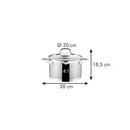 Deep pot PRESIDENT with straining cover ø 20 cm, 4,0 l