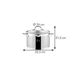 Deep pot PRESIDENT with straining cover ø 24 cm, 7,0 l