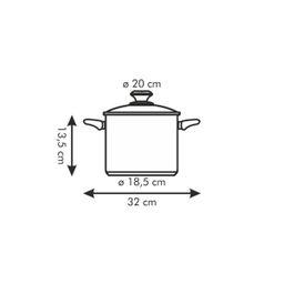 Deep pot PRESTO with cover, ø 20 cm, 4.0 l