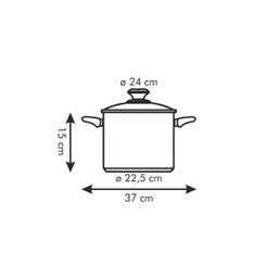 Deep pot PRESTO with cover, ø 24 cm, 7.0 l