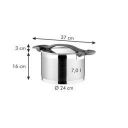 Deep pot ULTIMA with cover ø 24 cm, 7.0 l