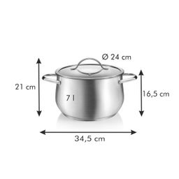 Deep pot with cover HARMONY ø 24 cm, 7.0 l