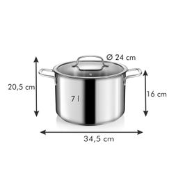 Deep pot with cover OPTIMA ø 24 cm, 7.0 l