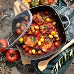 Deep square frying pan PRESIDENT Stone with cover 28 x 28 cm