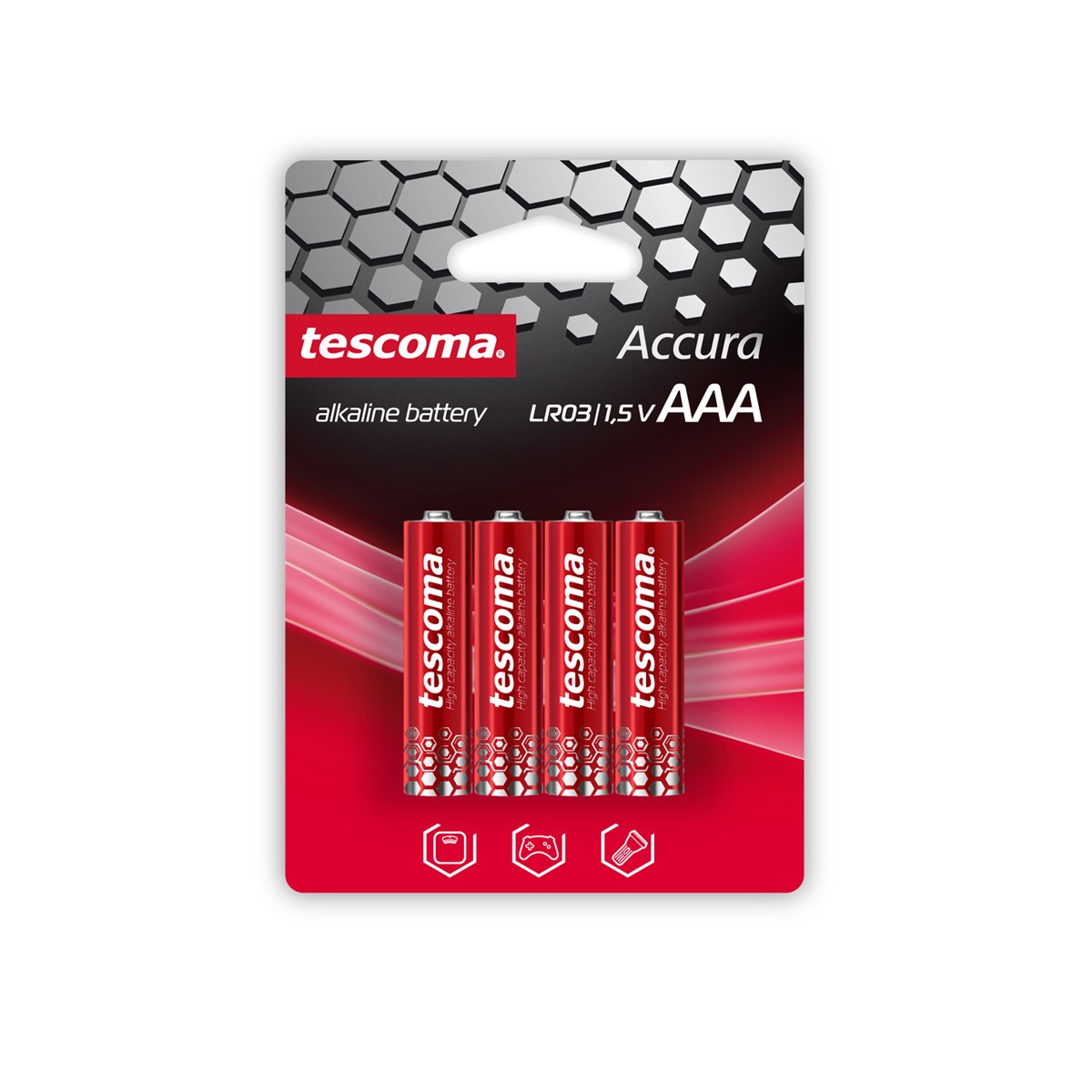 Alkalická AAA baterie ACCURA, 4 ks