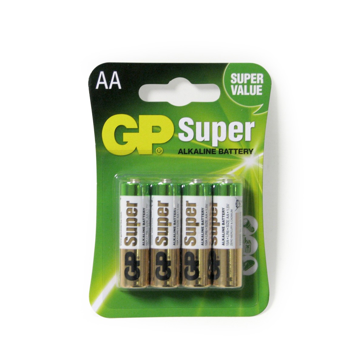 Alkalická tužková batéria GP Super AA, 4 ks
