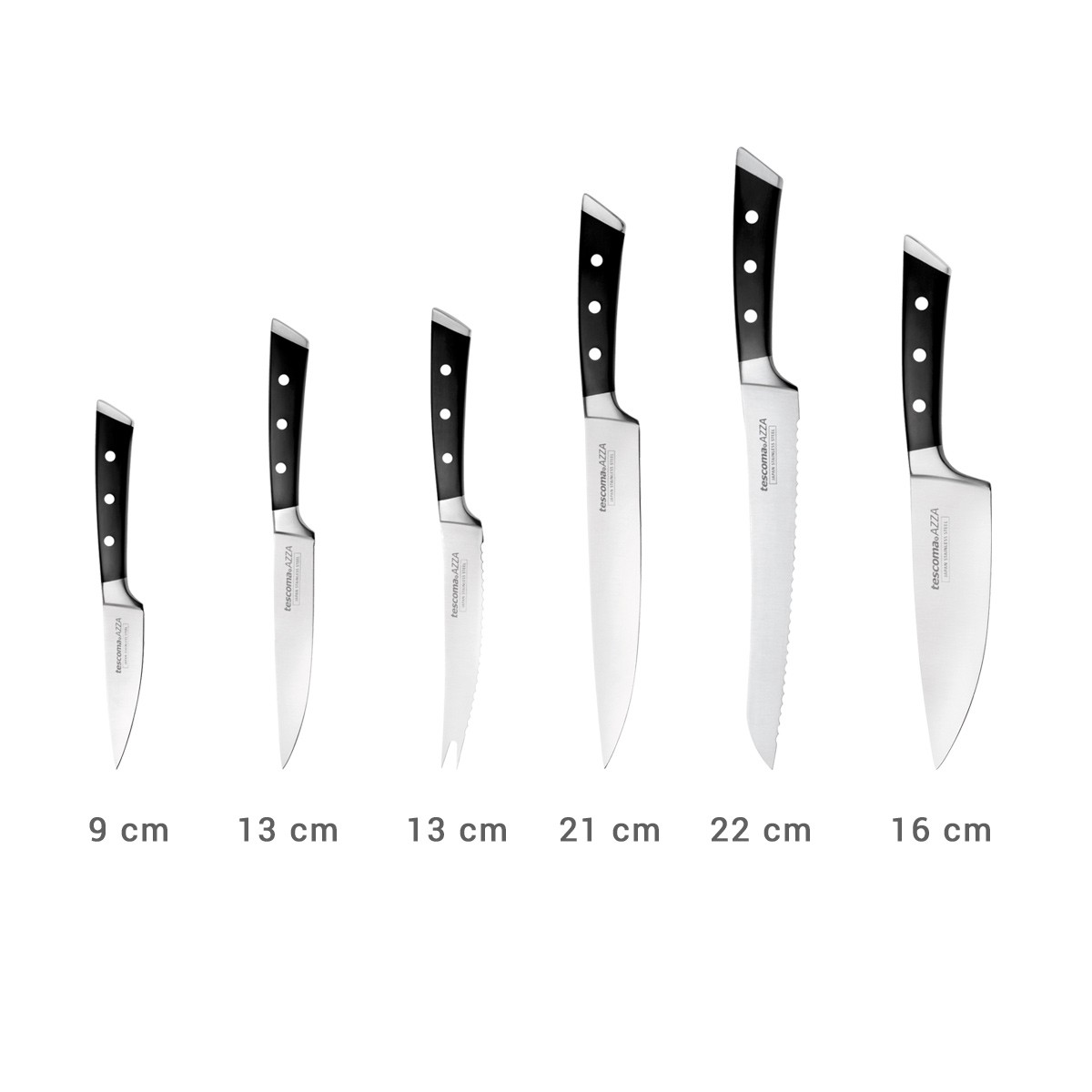 Blok do noży AZZA, Z 6 nożami