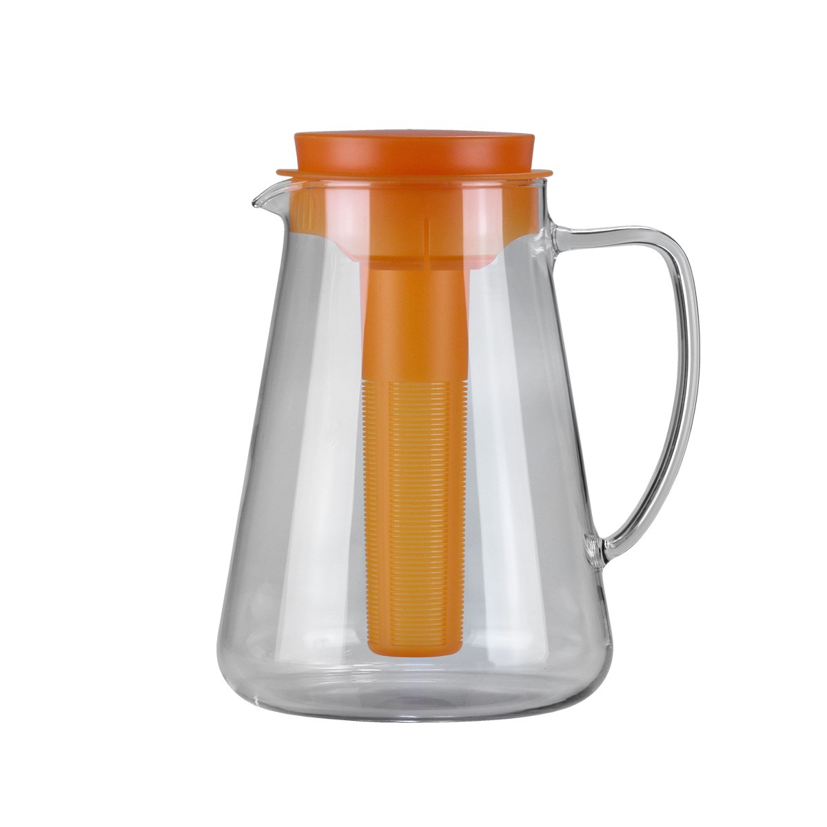 Glaskrug TEO 2.5 l, mit Teesieb und Kühleinsatz , orange