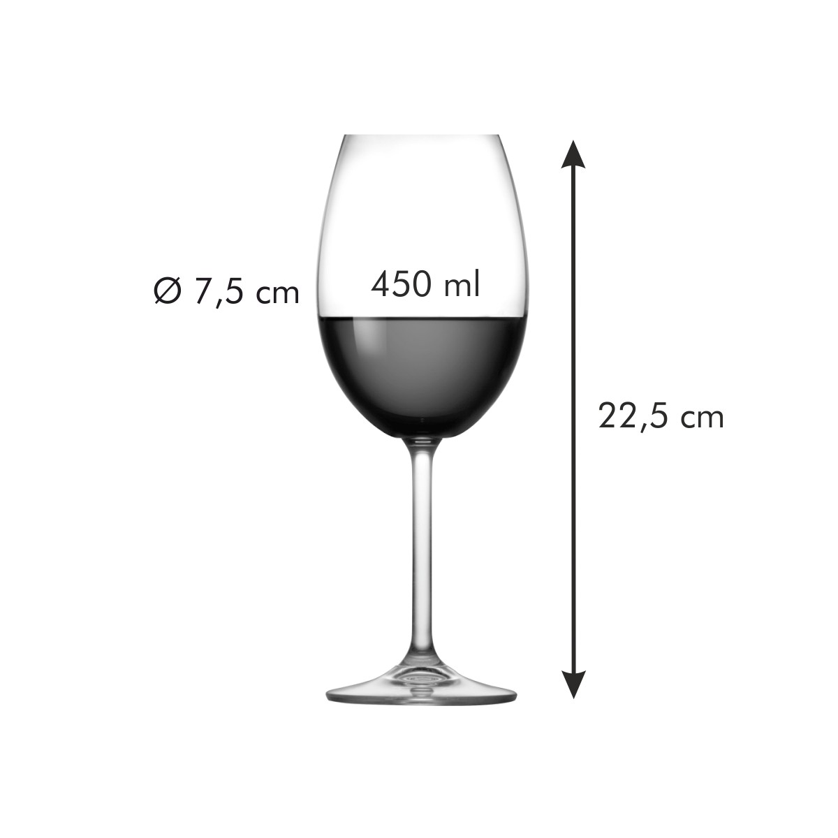 Kieliszek do czerwonego wina CHARLIE 450 ml