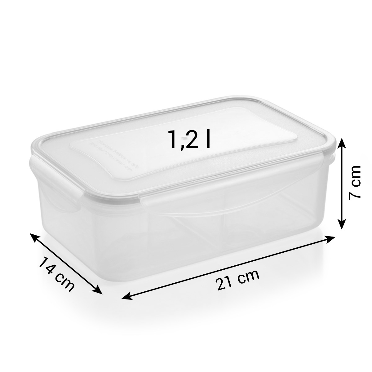 Pojemnik z 2 naczyniami FRESHBOX 1,2 l, prostokątny