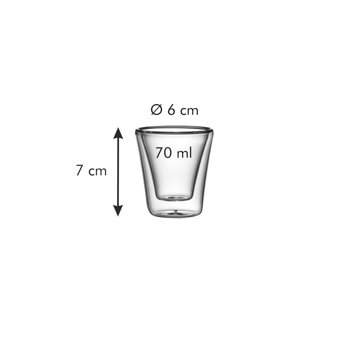 Szklanka z podwójną ścianką myDRINK, 70 ml, 2 szt.
