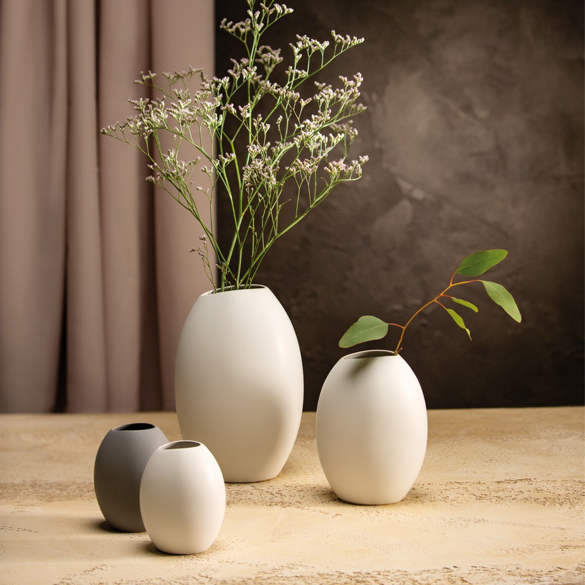Vase FANCY HOME Stones 11 cm, weiß