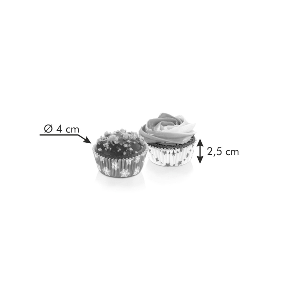 DELÍCIA Mini Muffinpapír ø 4 Cm, 100 Db, Téli