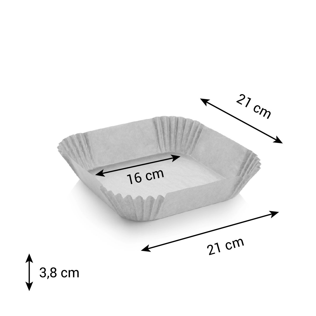 DELÍCIA négyszögletes papírtányér forrólevegős sütőhöz 16 x 16 cm, 50 db termék 2. képe