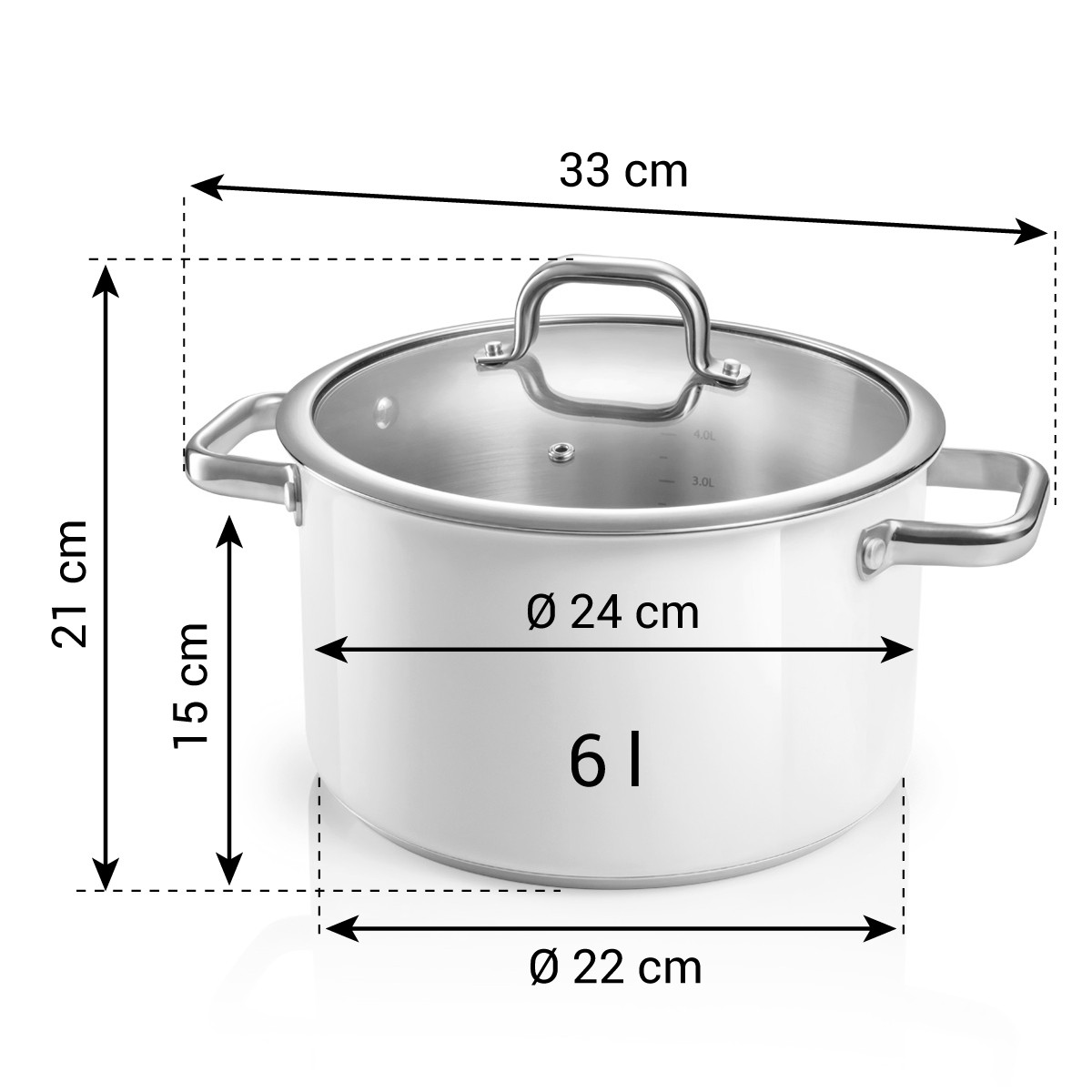 DELIGHT Fazék Fedővel ø 24 Cm, 6,0 L