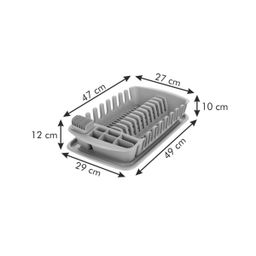 Drainer with tray CLEAN KIT, grey