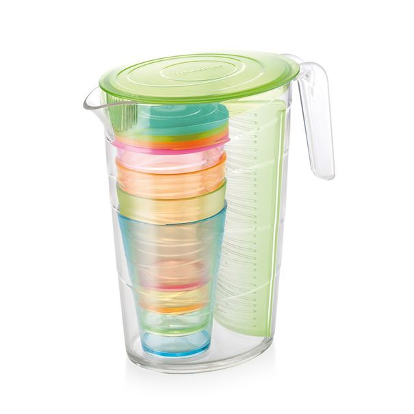 E-shop Džbán myDRINK 2.5 l, 4 poháre s viečkom, zelená