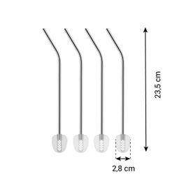 Bild von Edelstahl-Trinkhalme mit Filter myDRINK, 4 St., mit Reinigungsbürste