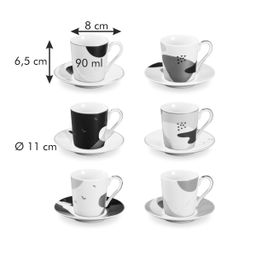 Espresso cup with saucer myCOFFEE, 6 pcs, Moon