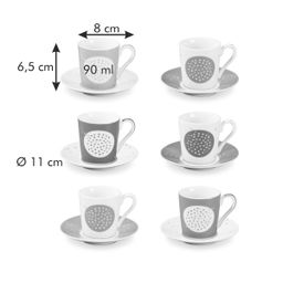 Espresso cup with saucer myCOFFEE, 6 pcs, Sugar