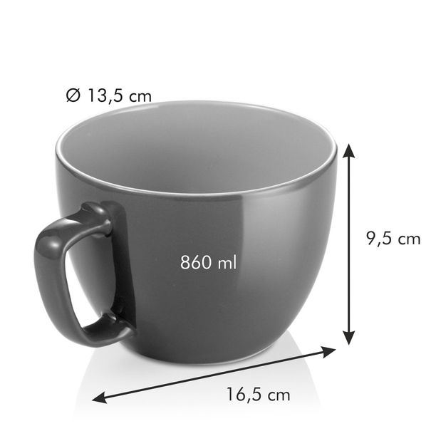 Extra duży kubek CREMA SHINE, czerwony (zdjęcie 4)