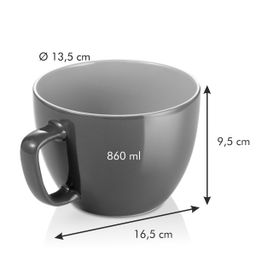 Extra large mug CREMA SHINE, grey