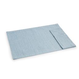 Fabric place mat with pocket for cutlery FLAIR LOUNGE, 45 x 32 cm, blue