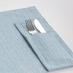 Fabric place mat with pocket for cutlery FLAIR LOUNGE, 45 x 32 cm, blue