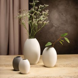 FANCY HOME Stones váza 11 cm, fehér