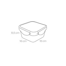 FRESHBOX Négyzet alakú ételtároló doboz, 1,2 l