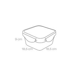 FRESHBOX Négyzet alakú ételtároló doboz, 2,0 l