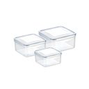 FRESHBOX négyzet alakú ételtároló doboz, 3 db, 0,4; 0,7; 1,2 l